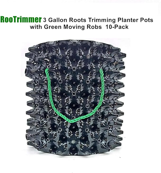 3 Gallon Air Pruning Container New Plastic Nursery Pot Fruit Vegetable Garden self-Planting pots, Size 10"x10", Black