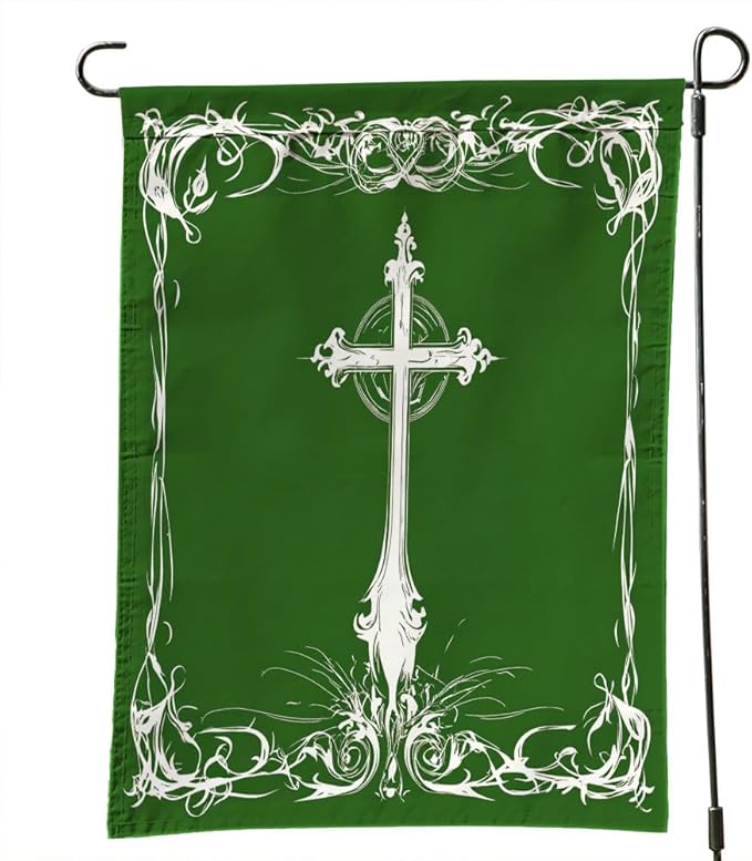 St. Patrick's Day Cross Outdoor Garden Flag 12X18 Inches Double Sided Seasonal Garden Flag