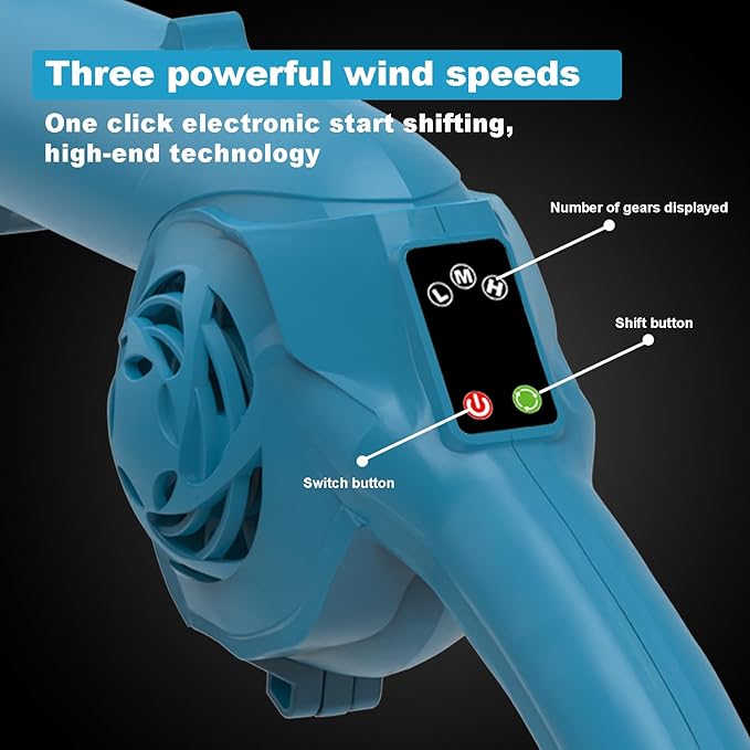 Cordless Leaf Blower, 320 CFM 180 MPH 3 Speed Lightweight mini Electric Cordless Blower with 2 X 3.0Ah Battery and Charger for Yard Cleaning Lawn Care Snow Blowing