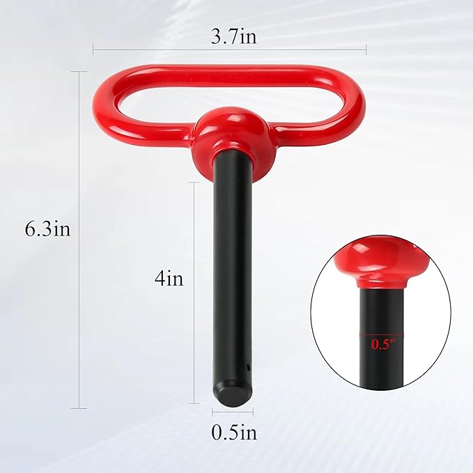 Universal Heavy Duty Zero Turn Trailer Hitch and 1/2'' Hitch Pin，5mm Thick Carbon Steel Lawn Mower Trailer Hitch,Lawn Tractor Hitch with Mounting Kit(2 Carriage Bolt,2 Nuts,1R-Clip)