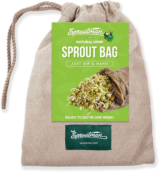 Sproutman®'s Hemp Sprout Bag - Just Dip in Water, Hang It Up, & Watch It Grow
