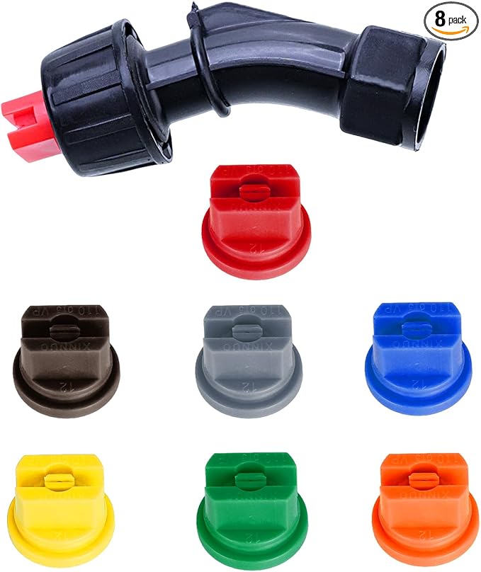 110°Flat Fan Spray Nozzles, 7PCS 0.1–0.6mm Sprayer Nozzle Tips, for the Replacement Boom Pump Sprayer Knapsack, Garden & Agricultural Tank Spraying Equipment