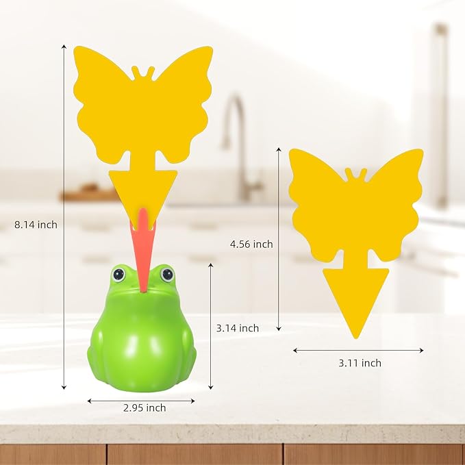 4 Pack Fruit Fly Trap with 2 Baits & 20 Sticky Pads, Reusable Drain Fly Killer for Indoor, Fungus Gnat Trap for Home Kitchen, Pest Control for Bugs Mosquitoes Gnats Flies, Safe to Kid & Pet & Plant