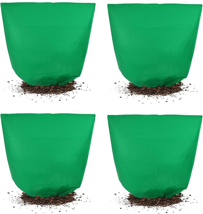 Svepndic 4 PCS Winter Plant Covers Freeze Protection,39X39 Reusable Plant Protector Bag with Drawstring,Winter Plants Jacket Warm Shrubs Cover Blanket Frost Protection for Outdoor Garden Plants
