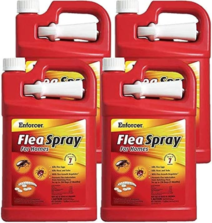 Enforcer Flea Spray for Homes - 1 Galllon (Case of 4) - EFSH128 - Prevents Infestation for up to 7 Months from Hatching Fleas