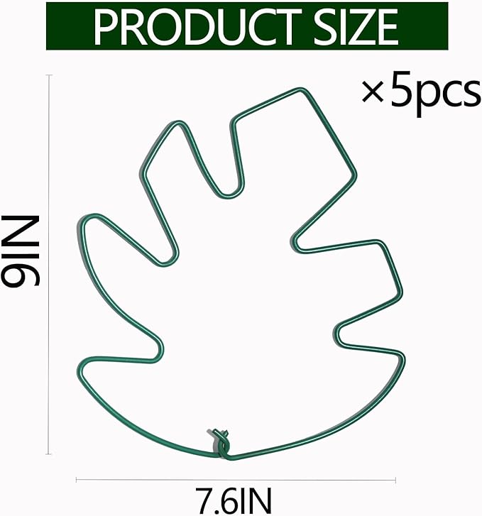 5PCS Monstera Plant Support Stem 9 x 7.6 in- Durable Stabilizer Set for Indoor Climbing Plants, Holders for Enhancing Growth, Ideal Gift for Plant Lovers, Fishbone Cactus Stake Garden Tool