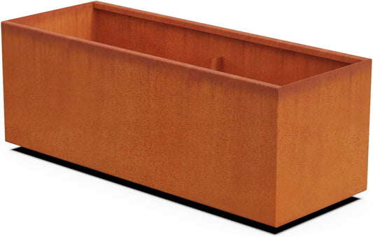 Large Rectangular Planters for Outdoor Plants – 48x18x18 Corten Steel Planter Box for Patios & Borders | Heavy Duty, Extra Large Outdoor Planters | Fully Assembled Metal Planter Rectangle