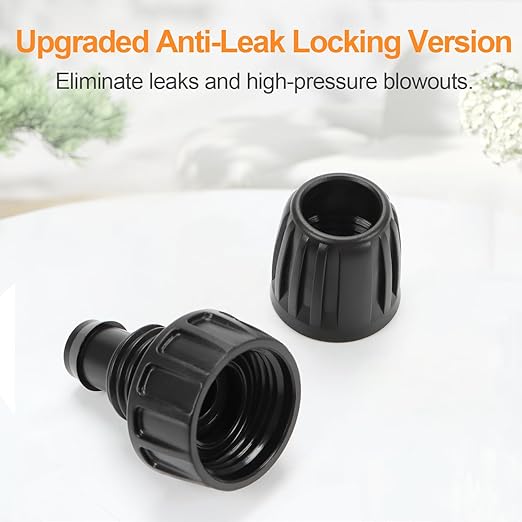 Universal 3/4 Inch Female Pipe Thread to 1/2 Inch Drip Irrigation Tubing Adapter, 6 Pack 1/2 In. Barbed Drip Line x 3/4 In. Faucet PVC Adapter Connect 3/4" FHT Garden Faucet Hose Bibb