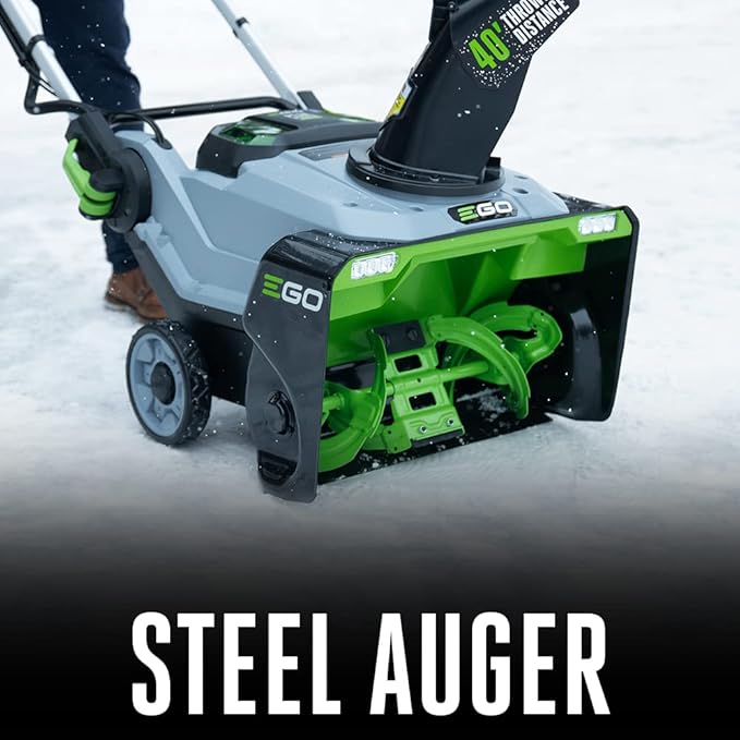 EGO Power+ SNT2112 21-Inch 56-Volt Lithium-Ion Cordless Snow Blower with Peak Power and Steel Auger - (2) 5.0Ah Batteries and Dual Port Charger Included