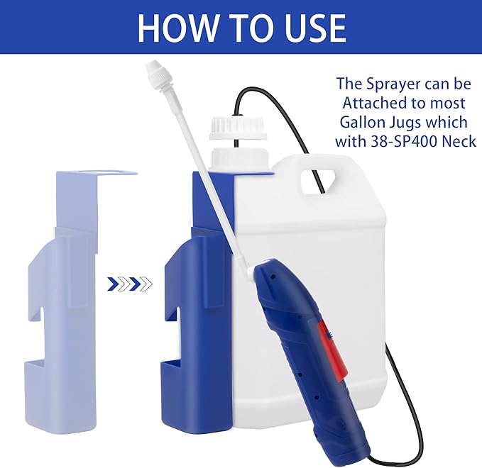Battery Power Sprayer with Holster Multi-Purpose Foldable Sprayer Easily Attaching to Most Gallon Jugs for Gardening,Lawn and Disinfecting