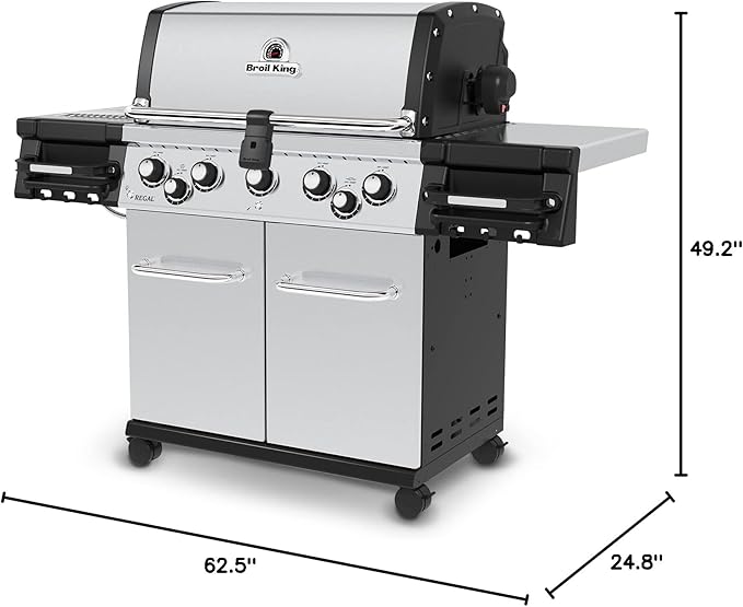 Broil King 958947 Regal S 590 Pro IR Natural Gas Grill, 5-Burner, Stainless Steel