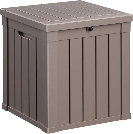 50 Gallon Outdoor Storage Box – Resin Deck Box with Lockable Lid, Waterproof Patio Furniture Storage for Tools, Garden & Yard Organization