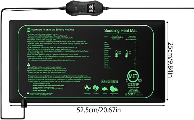 Seedling Heat Mat With Thermostat Temperature Control Waterproof Heating Pad For Plant Indoor Reptiles Warmer