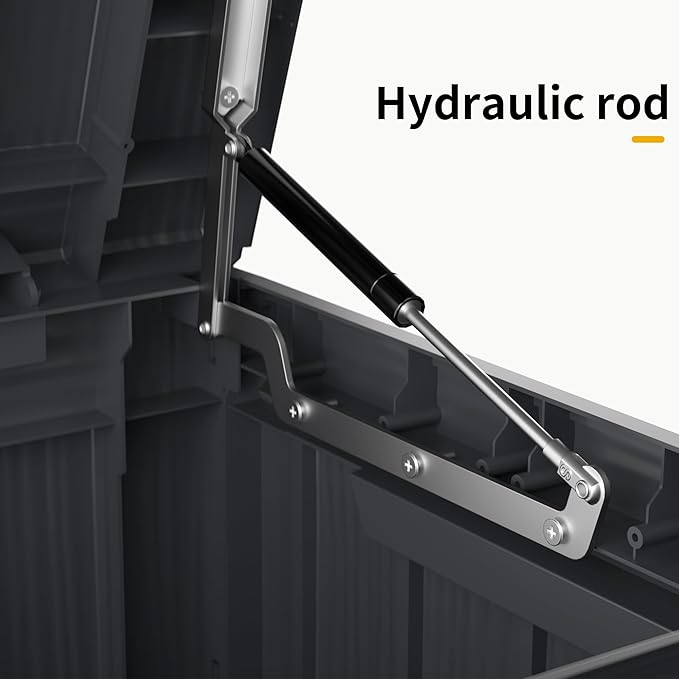 85 Gallon Deck Box Waterproof, Outdoor Storage Box Lockable for Patio Cushions, Garden Tools Accessories with Hydraulic Rod, UV-Resistant and Durable for Patio, Garden Use