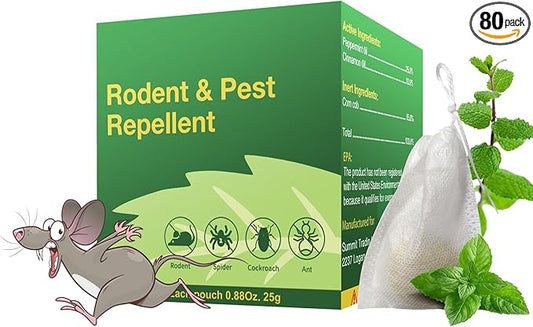 Rodent Deterrent Balls, Non-Toxic and Safe for Homes, 80PCS