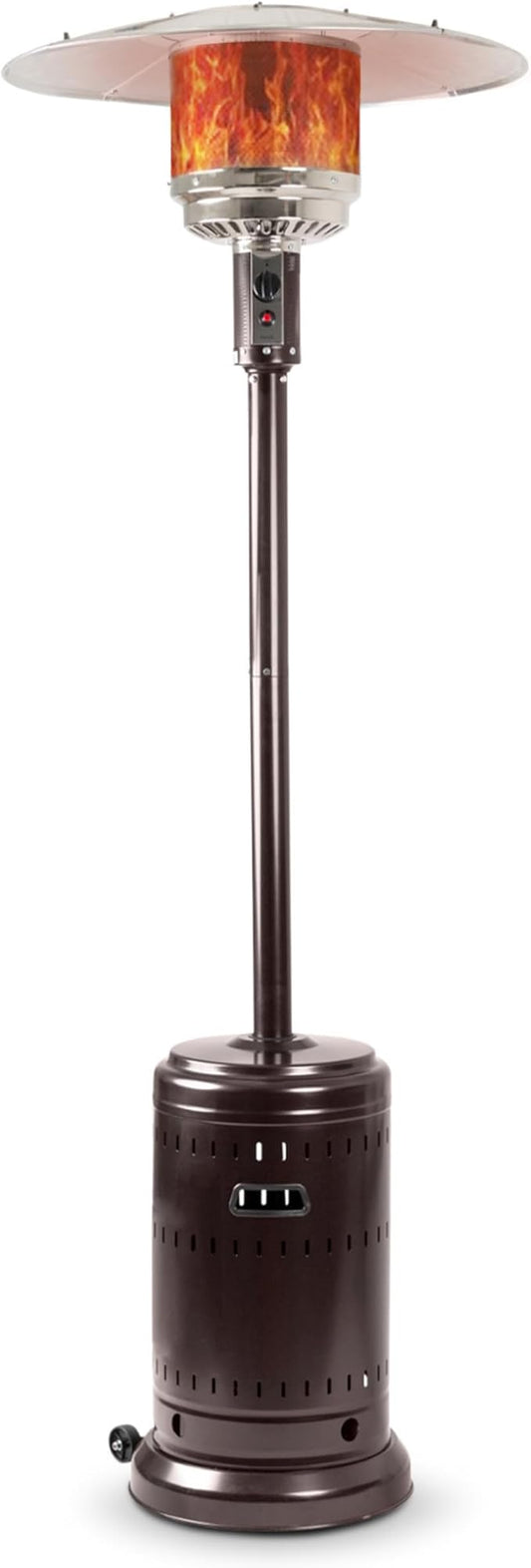 Amazon Basics 46,000 BTU Outdoor Propane Patio Heater with Wheels, Commercial & Residential, Havana Bronze, with Water Tank, 32.1 x 32.1 x 91.3 inches (LxWxH)