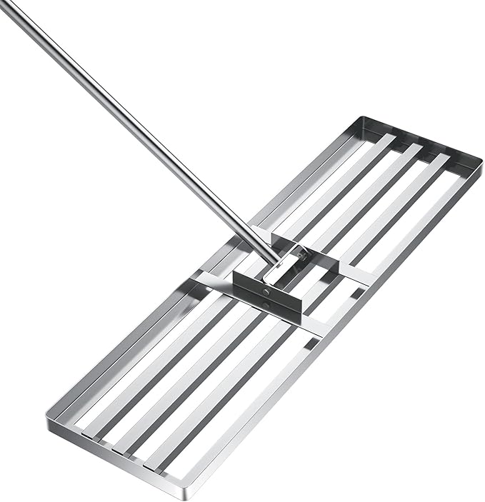 Lawn Leveling Rake, Lawn Leveler Tool with 6.5ft Handle Rakes, 304Stainless Steel Yard Leveling Rake, Heavy Duty Soil Leveling Rakes for Backyard, Garden, Farm, Pasture (35x10inch-6.5FT)