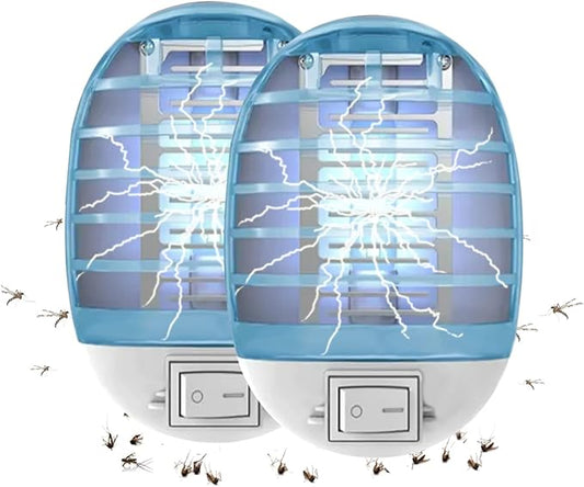 Bug Zapper Indoor,Fly Traps,Flying Insects,Electronic Insect Killer Fly Insect Trap Plug-in Mosquitoes Killer Mosquito Zapper with Blue Lights for Living Room,Kitchen,Bedroom,Office(2Packs)