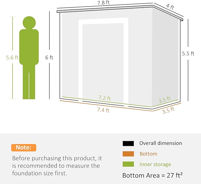 Outsunny 8' x 4' Outdoor Storage Shed, Resin Plastic Shed with Floor, Window, Lockable Doors and Vents, All-Weather Tool Shed for Backyard, Patio, Lawn, Gray