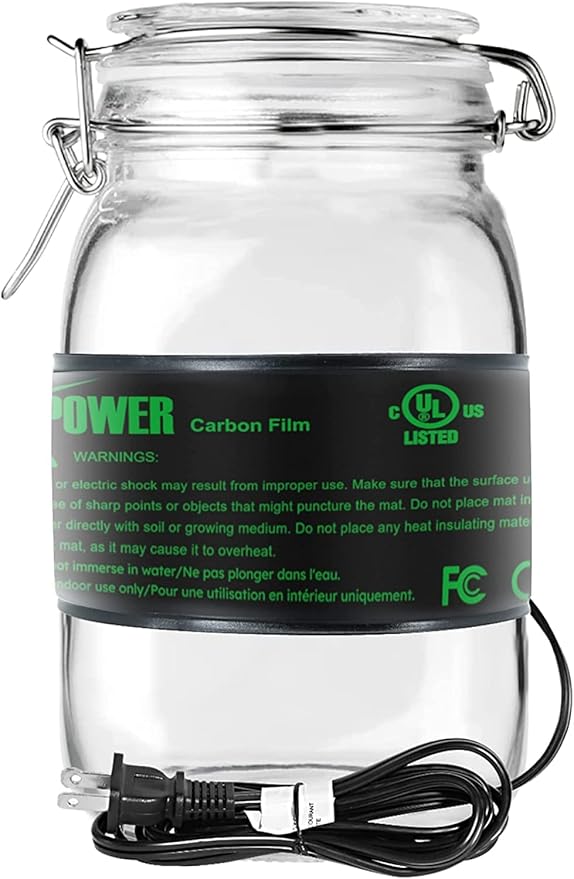 iPower Seeding Germination Starting Brewing Bear Durable Waterproof, Black, 3" x 20"Heat Mat