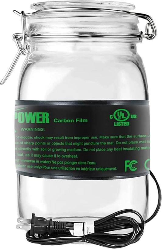 iPower Seeding Germination Starting Brewing Bear Durable Waterproof, Black, 3" x 20"Heat Mat