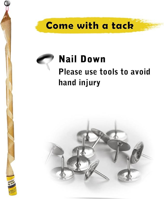 40 Pack Fruit Fly Traps for Indoors, Fly Traps Outdoor, gnat Traps for House Indoor, Fly Strips Tape Killer Catcher Paper Ribbon, Flying Insect Trap for Bug, Gnat, Insect, Mosquito