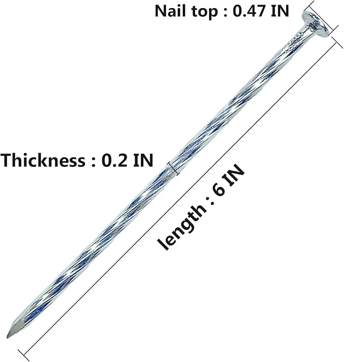 Artificial Turf Stakes Galvanized Spiral Landscape Spikes 6IN Weed Barrier Fabric Stakes for Paver Edging, Gardening Lawn Edging, Carpentry and More (52 PC)