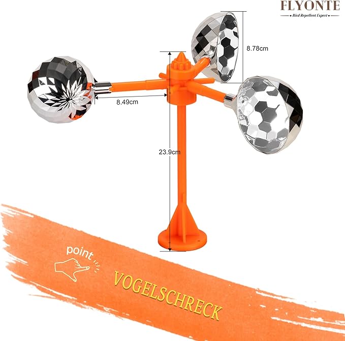Birds Reflect Deterrent Visual Bird Scarer Deterrent Devices Outdoor Bird Control for Seagull Pigeon Harmless Device to Keep Birds Away from Your Farm Boat (Orange)