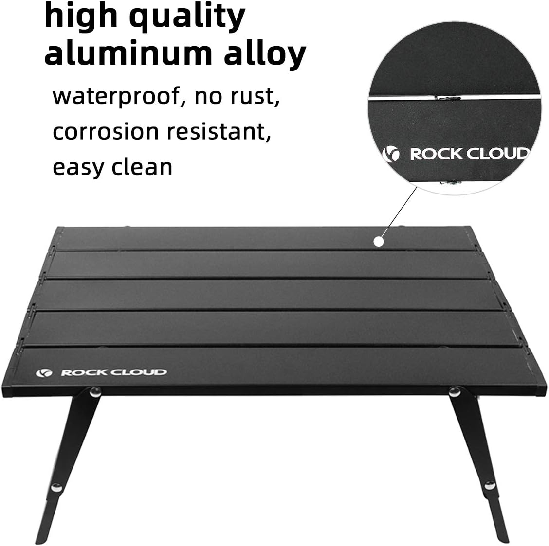 ROCK CLOUD Ultralight Folding Beach Table Adjust Height Aluminum Portable Mini Camping Table
