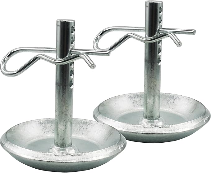 2205071 2208864 2-Pack Snow Plow Skid Shoes Quick Release Adjustable Pin Lock Plow Skid Feet Replacement Hardened Steel Snow Plow Non-Slip Base - with Quick-Release Cotter Pins