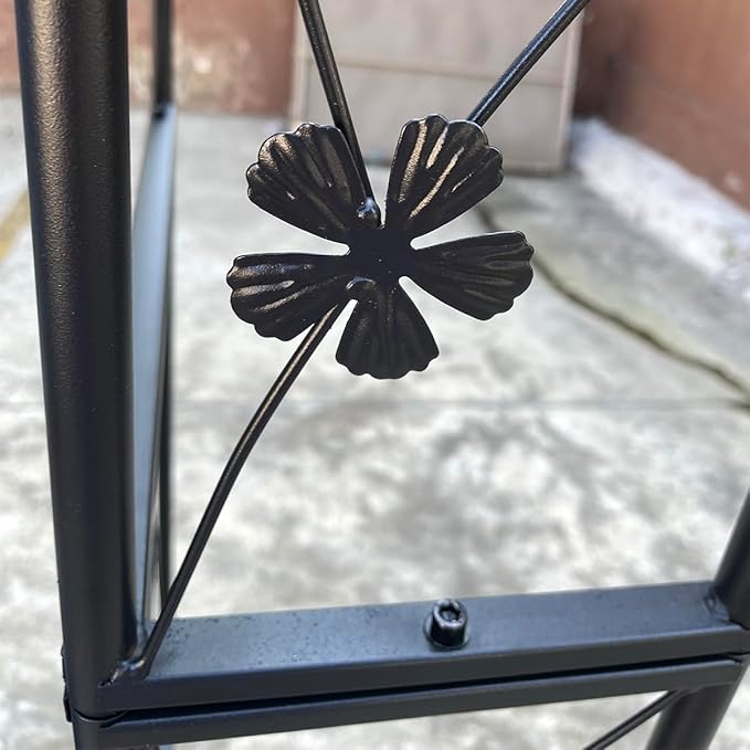 Metal Garden Arch, Garden Arch Trellis for Climbing Plants Outdoor, Garden Arbor for Weddings Party Events Decoration, 58" L X 19" W X 98.4" H, Black