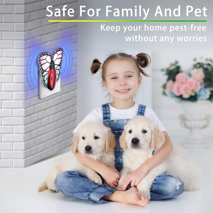 Fly Trap Indoor, Plug in Flying Insect Trap, Effective Fruit Fly Traps for Indoors, House Indoors Fly Trap for Fruit Flies, Gnats, Moths and Other Flying Houseflies(1 Device + 3 Pair of Glue Cards)