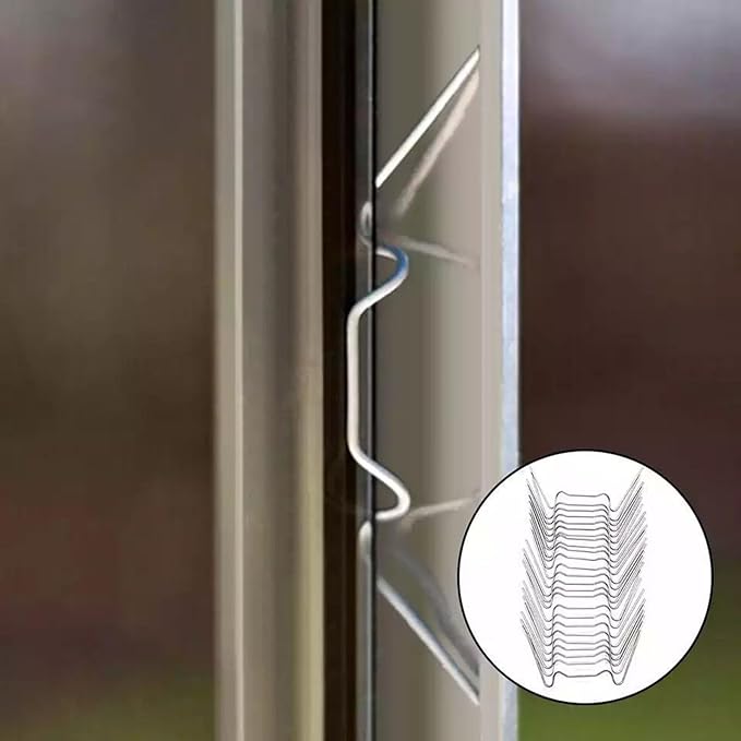 100x Thick Stainless Steel "W" Wire "Z" Fixing Elite Greenhouse Repair Glazing Clips (50x W Glazing Clip and 50x Z Fixing Clip)