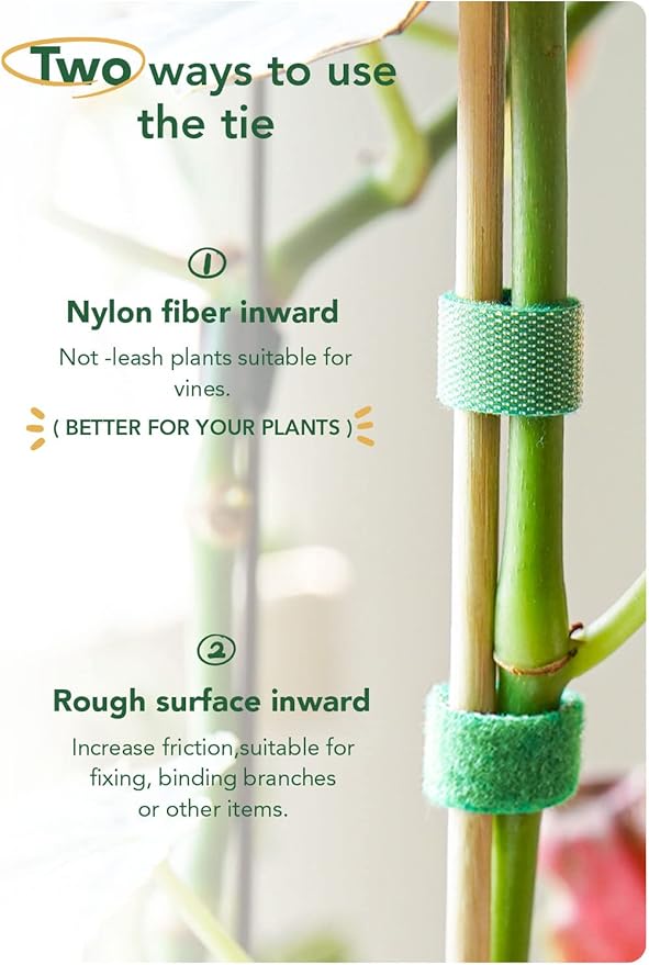 LE TAUCI Plant Ties, Garden Tape for Plant, Reusable Adjustable Thicker Support for Growing, Strong Grip, Tomato Vines Indoor Outdoor, 50 ft x 0.47 Inch, 1 roll, Green