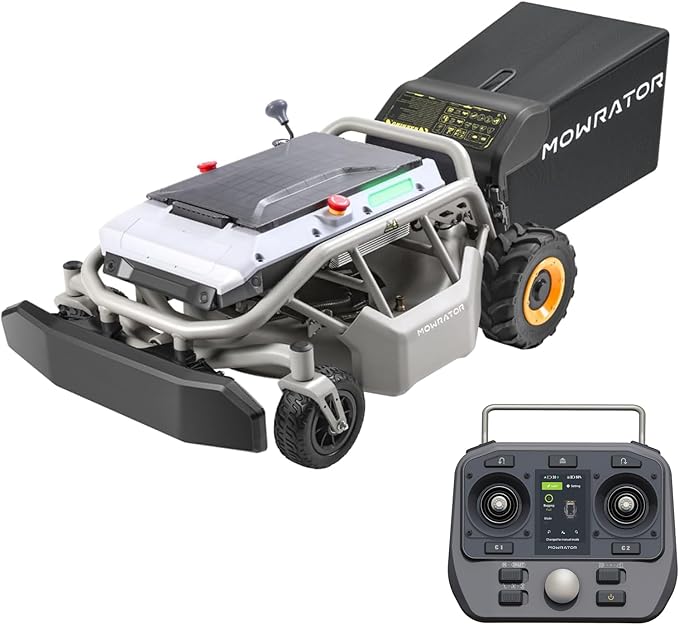 Remote Control Lawn Mower S1 2WD 56V18Ah, Multi-Functions RC Lawn Mower with 1.8-4.6 Inch Cutting Height 21 Inch Real Blade for Mowing 1.12 Acres