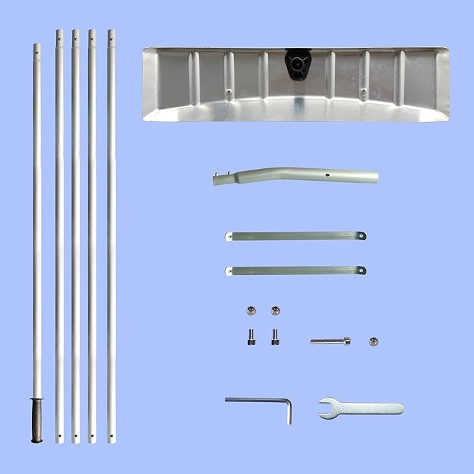 20 Feet Snow Roof Rake, 25 Inch Aluminum Blade and Handle, Snow Rake Telescoping Snow Removal Tool