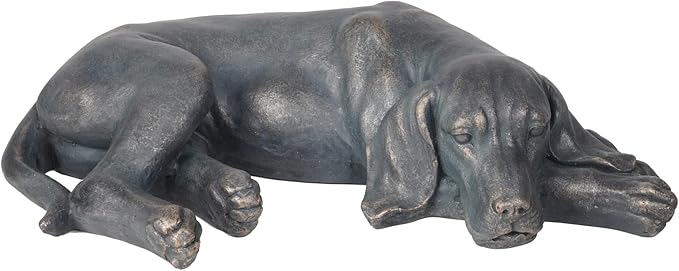 Garden Statue Outdoor Decorations Dog-Figurine - Sleeping Dog Sculptures Resin Sculpture for Patio Lawn Yard Porch Ornament Garden Gift 22.25 * 12.5 * 5.5