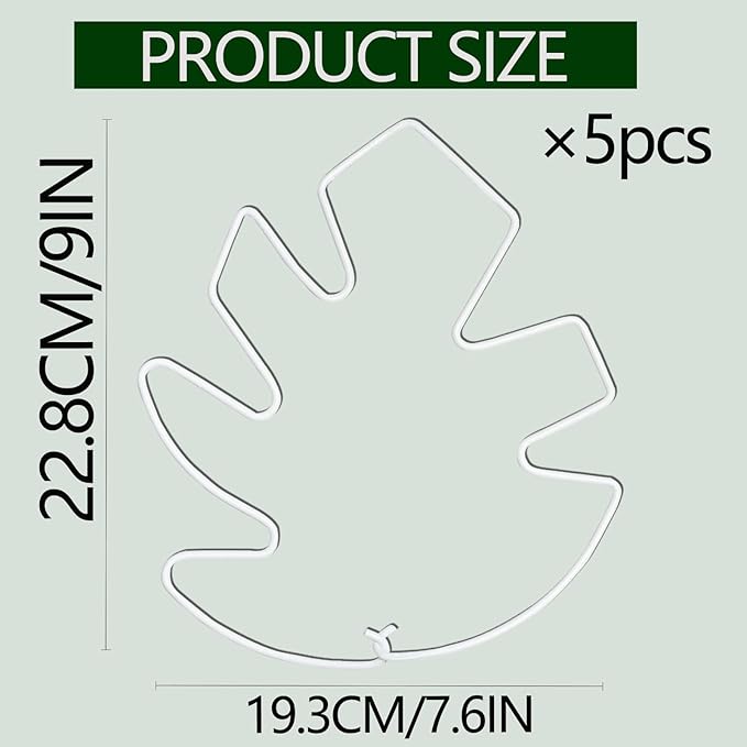 5PCS Monstera Plant Stem Support White 9 * 7.6in - Durable Stake Holder for Indoor Climbing Plants, Adjustable Installation Ideal for Fishbone Cactus and Plant Enthusiasts