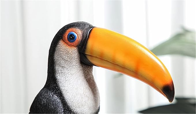 Toucan on Stump Statue Toucan Tree Hugger Garden Statues, Resin Toucan Lifelike Bird Sculptures for Patio Lawn Yard Home Decoration