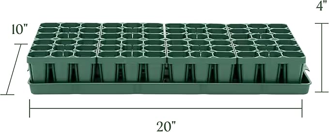 Vego garden Seedling Suite Products, 8 Pack Standard Seedling Trays with 10" x 20" Bottom Watering Trays