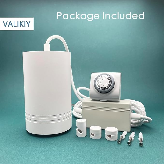 Hanging Grow Light 40W Large, Full Spectrum Warm White Color Plant Lamp, 120V Plug-in with Timer, 15FT Fabric Power Cord, Decorative Pendant Plant Light