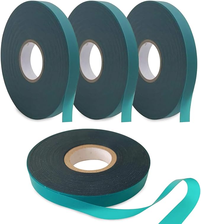 Coobbar Stretch Tie Tape, 0.5 Inch Wide Stretch Tie Tape Garden Tie Tape Thick Plant Ribbon Garden Green Vinyl Stake for Indoor Outdoor Patio Plant Use (600 Feet)