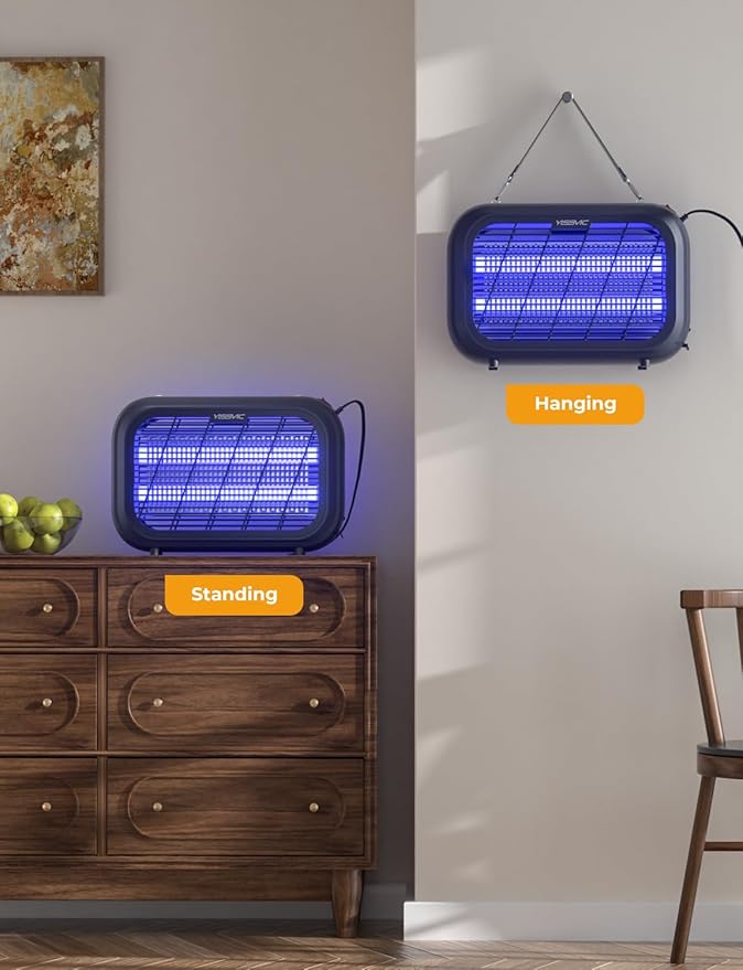 YISSVIC 20W Indoor Bug Zapper Electric Fruit Fly Traps for Indoors Mosquito Zapper Electric Fly Zapper Moth Gnat Insect Killer for Home Office Garage Kitchen Dining Living Room (Black)