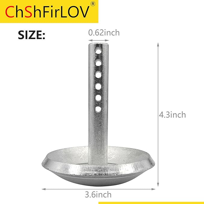 69212 2/Pack Skid Shoes for Snow Plow Blade Protector 5/8 inch Round Shaft and Adjustable Pin Placement Lock Rather Thick Hardened Steel Snow Plow Non-Slip Base - with Quick-Release Cotter Pins