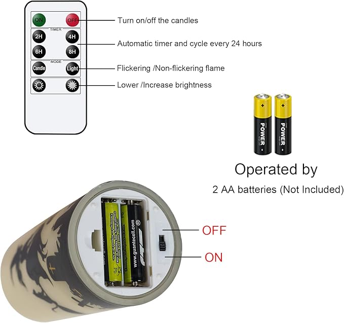 Eldnacele Halloween Flickering Candles Set of 3 Battery Operated Halloween Themed LED Candles Horror Spooky Decoration…