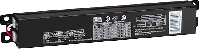 OHLECTRIC Replacement for Keystone KTEB-232-UV-IS-H-P 2 Lamp T8 Electronic Fluorescent Ballast with High Light Output | 120-277V Input with Instant Start Operation | 1.18 Ballast Factor, UL-Approved