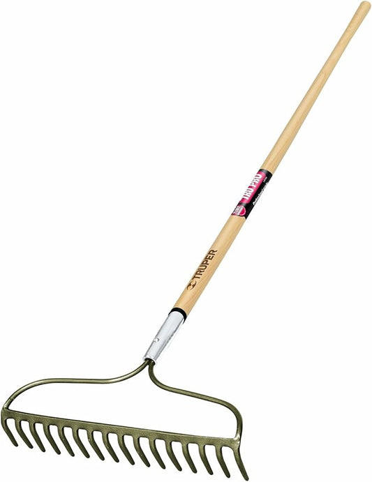 Truper 31374 Tru Pro Forged Bow Rake, 16 Teeth, Ash Handle, 60-Inch