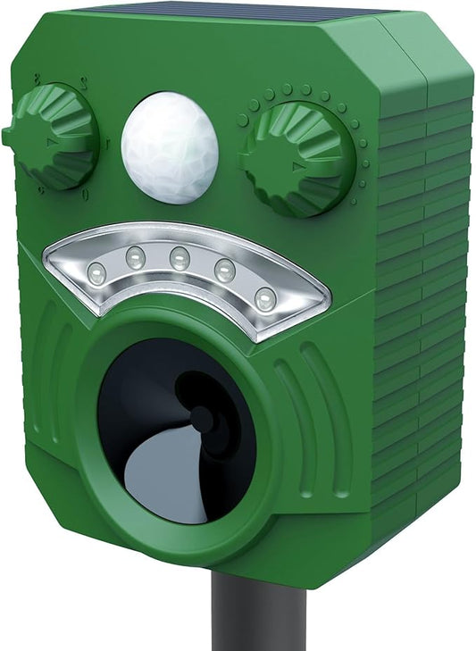 Cat Repellent Outdoor Squirrel Deterrent with Motion Sensor LED Flash Light,Deer Raccoon Skunk Rabbit Coyote Armadillo Animal Scare Away for Patio Lawn Garden Yard