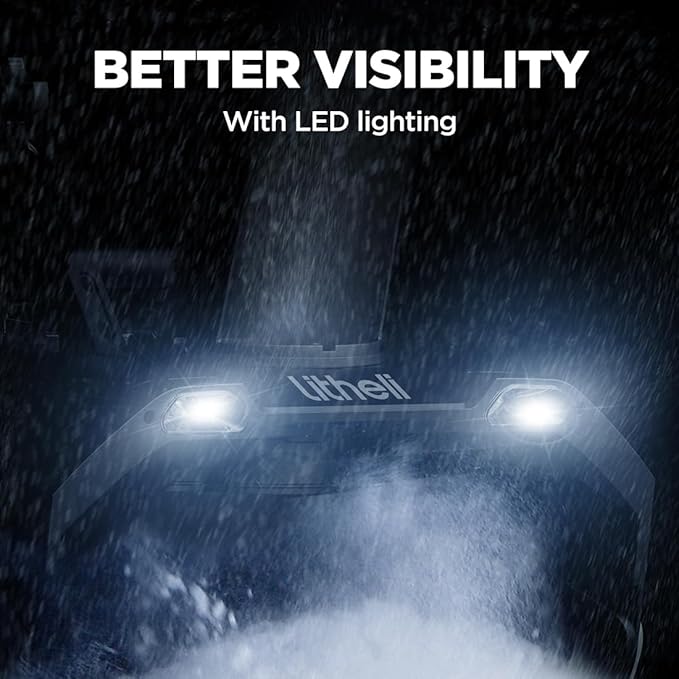 Litheli 4X20V Cordless Snow Blower, 20 Inch Snow Thrower with 4.0Ah Battery, Electric Snow Blowers with LED Spotlight and Brushless Motor for Walkways and Driveways