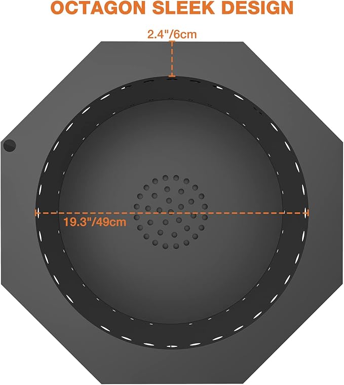 ONLYFIRE OUTDOOR LIVING Fire Pit with Ash Pan, 24" Portable Bonfire Firepit for Camping Tailgating Patio Backyard Party Outside, Smokeless Wood Fire Fireplace, Modern Black FP013
